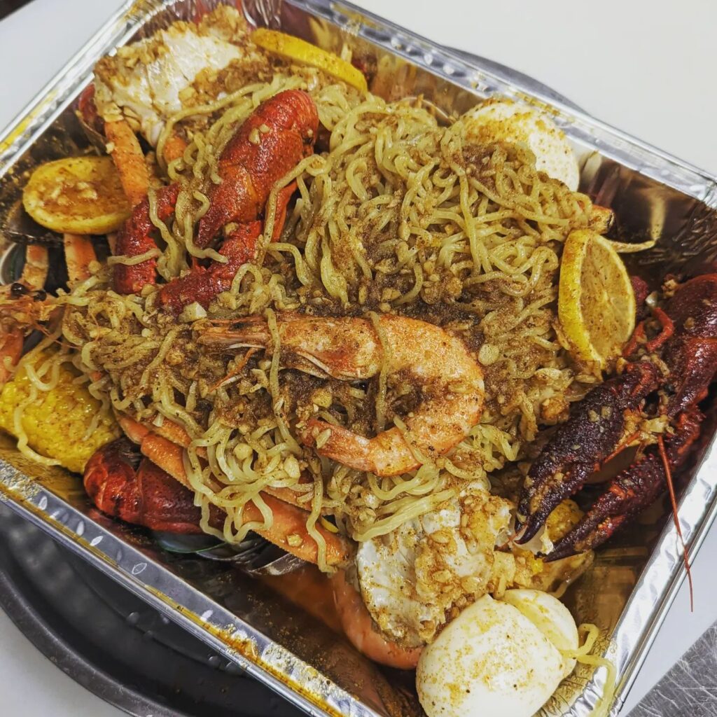 Cajun seafood platter from Ginger Restaurant